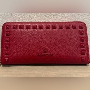Valentino Crimson Studded Wallet